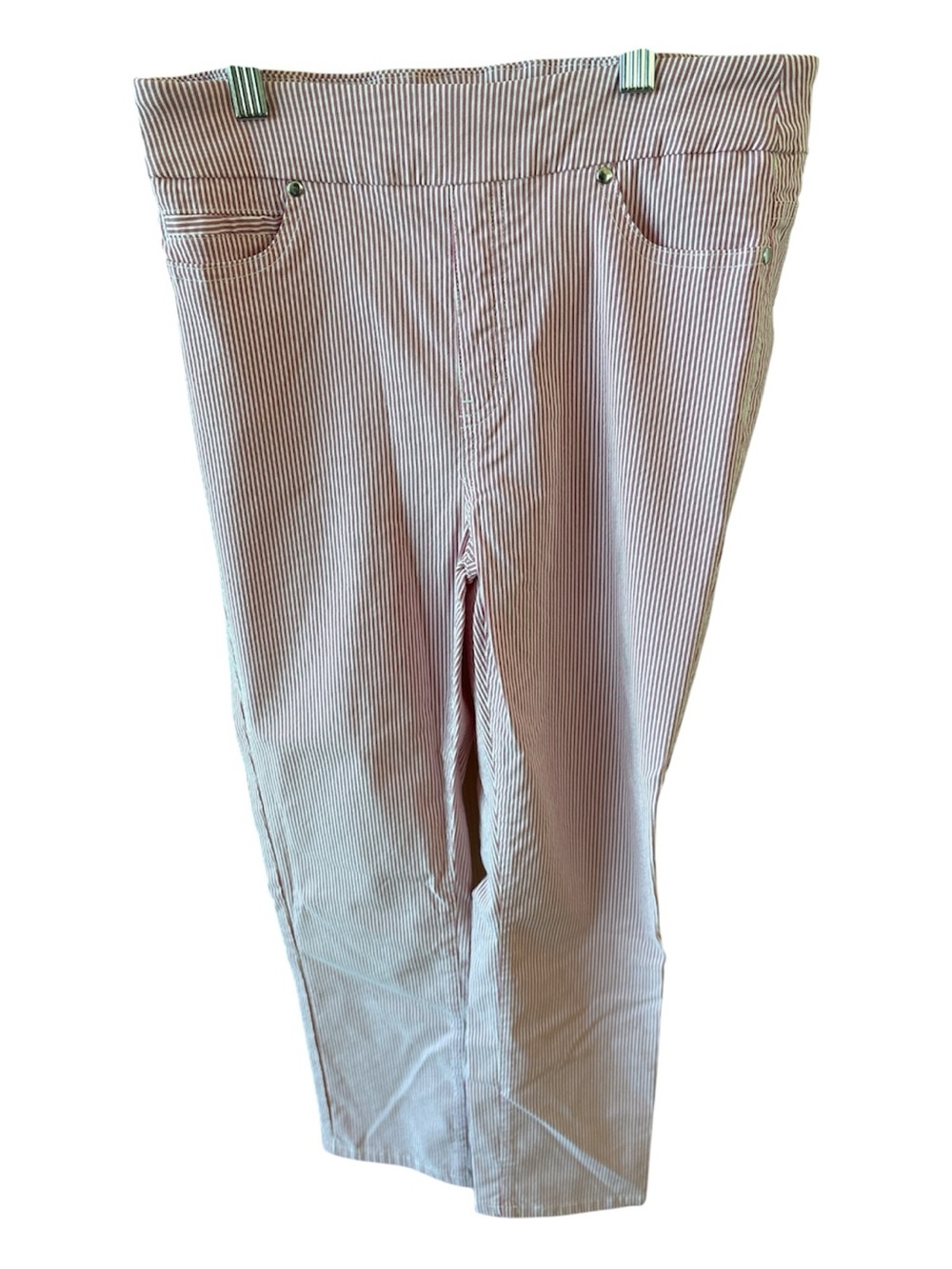 Women's Striped Casual Pants - Pink/White